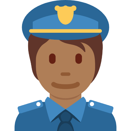 Police Officer Medium Dark Skin Tone Emoji from Twemoji Set
