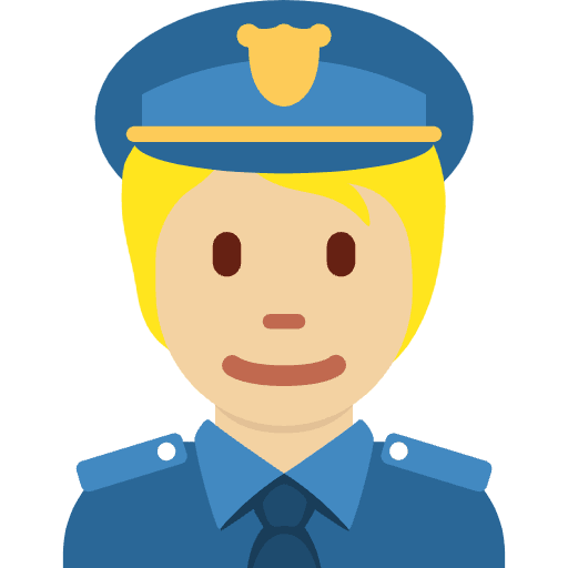 Police Officer Medium Light Skin Tone Emoji from Twemoji Set