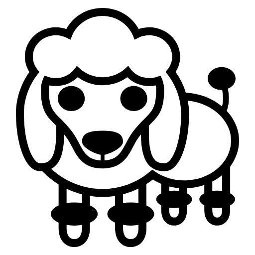 Poodle Emoji from EmojiTwo Black Set