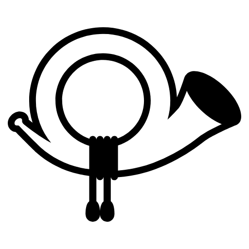Postal Horn Emoji from EmojiTwo Black Set
