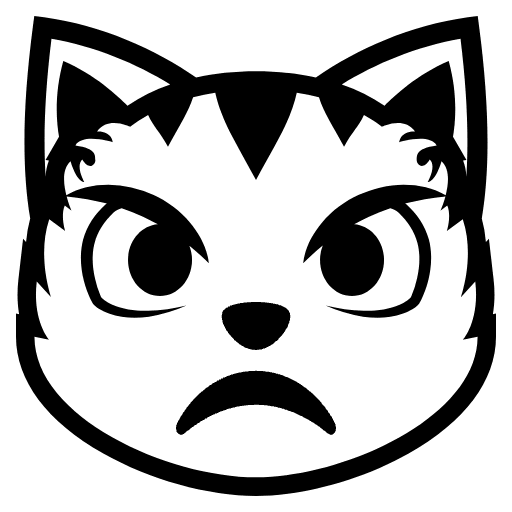 Pouting Cat Emoji from EmojiTwo Black Set