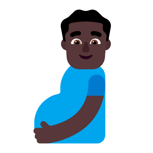 Pregnant Man Flat Dark Element from Fluent Emoji Flat Set