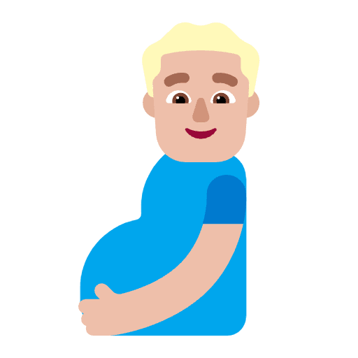 Pregnant Man Flat Medium Light Element from Fluent Emoji Flat Set