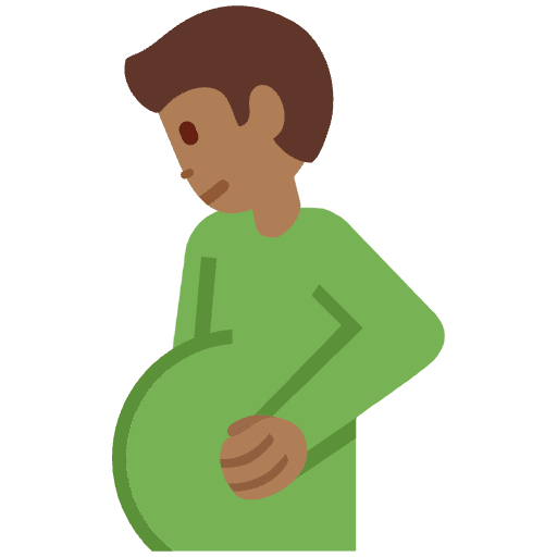 Pregnant Man Medium Dark Skin Tone Emoji from Twemoji Set