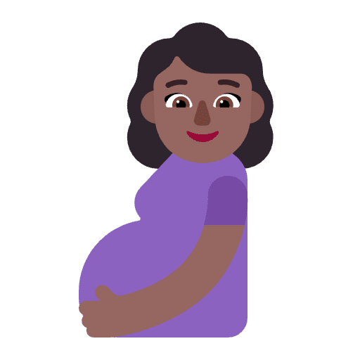 Pregnant Woman Flat Medium Dark Emoji from Fluent Emoji Flat Set