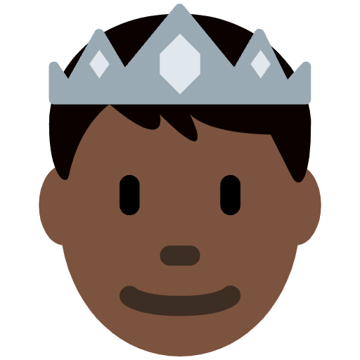Prince Dark Skin Tone Element from Twemoji Emoji Set
