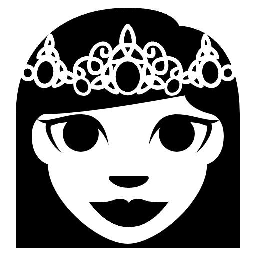 Princess Emoji from EmojiTwo Black Set