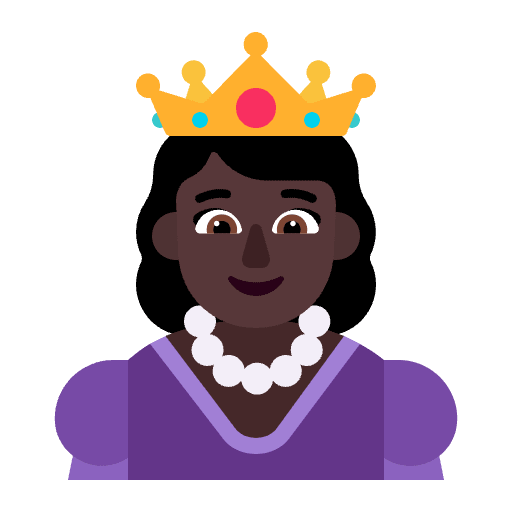 Princess Flat Dark Element from Fluent Emoji Flat Set