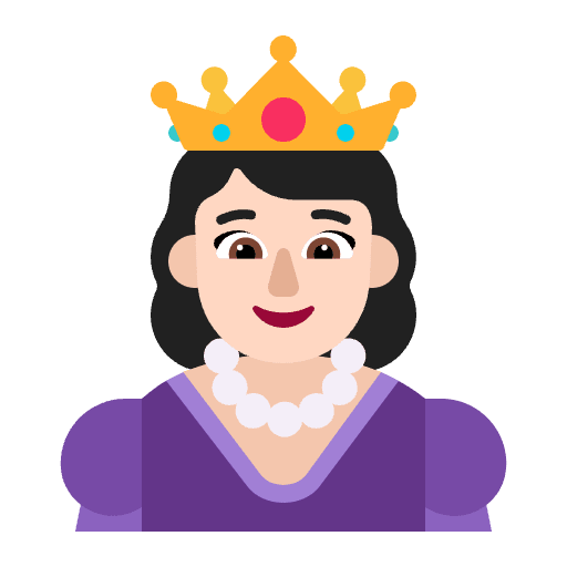 Princess Flat Light Emoji from Fluent Emoji Flat Set