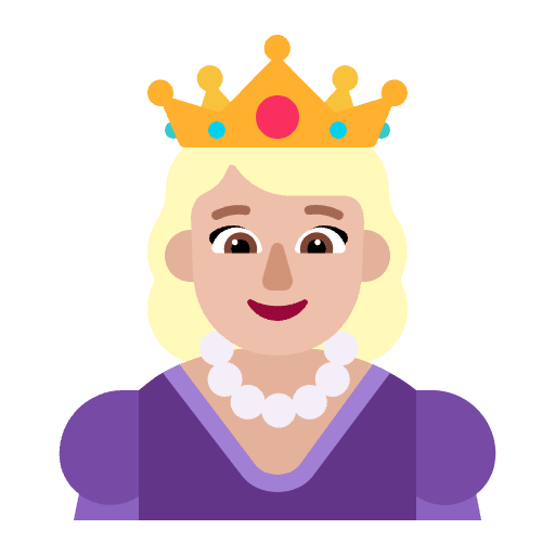 Princess Flat Medium Light Emoji from Fluent Emoji Flat Set