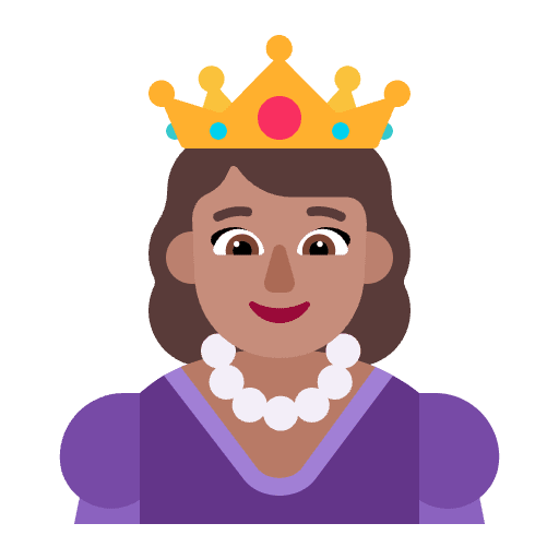 Princess Flat Medium Emoji from Fluent Emoji Flat Set