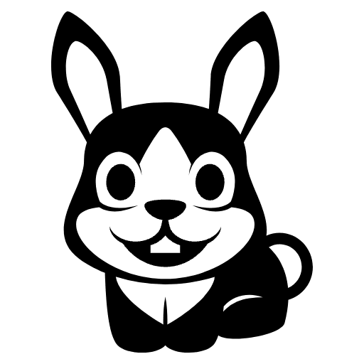 Rabbit Emoji from EmojiTwo Black Set