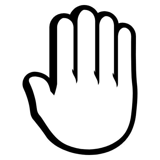 Raised Back Of Hand Emoji from EmojiTwo Black Set