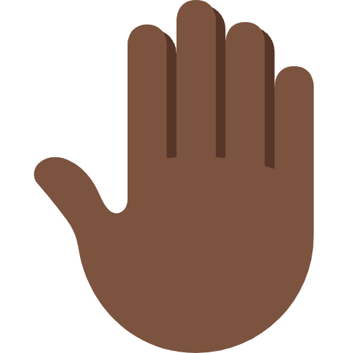 Raised Back Of Hand Dark Skin Tone Emoji from Twemoji Emoji Set