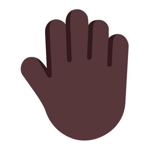 Raised Back Of Hand Flat Dark Emoji from Fluent Emoji Flat Set
