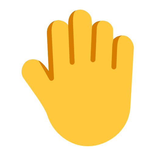 Raised Back Of Hand Flat Default Emoji from Fluent Emoji Flat Set