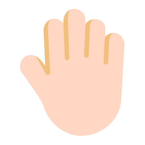 Raised Back Of Hand Flat Light Emoji from Fluent Emoji Flat Set