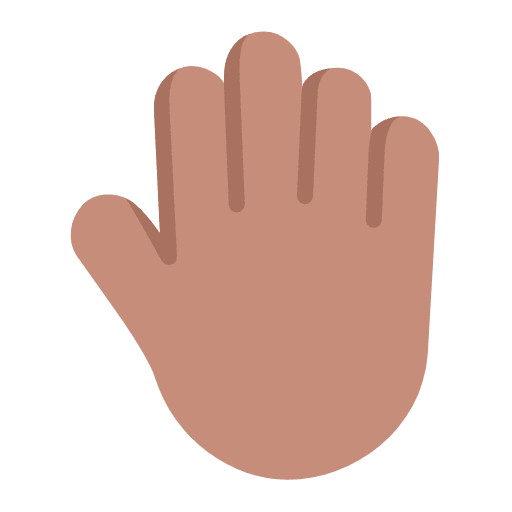 Raised Back Of Hand Flat Medium Emoji from Fluent Emoji Flat Set