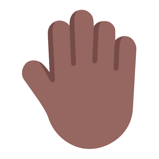 Raised Back Of Hand Flat Medium Dark Emoji from Fluent Emoji Flat Set