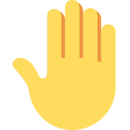 Raised Back Of Hand Emoji from Twemoji Set