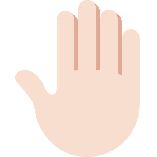Raised Back Of Hand Light Skin Tone Emoji from Twemoji Emoji Set