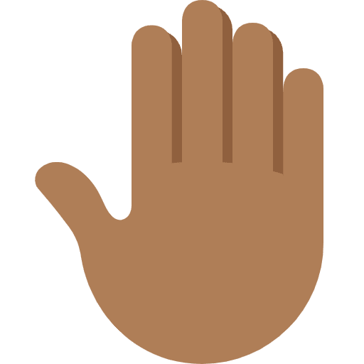 Raised Back Of Hand Medium Dark Skin Tone Emoji from Twemoji Emoji Set