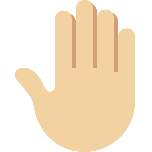 Raised Back Of Hand Medium Light Skin Tone Emoji from Twemoji Emoji Set