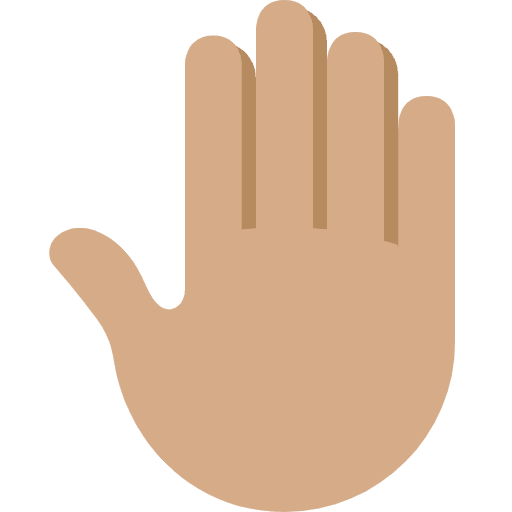 Raised Back Of Hand Medium Skin Tone Emoji from Twemoji Emoji Set