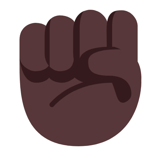 Raised Fist Flat Dark Emoji from Fluent Emoji Flat Set