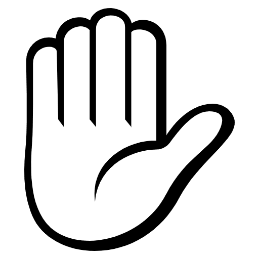 Raised Hand Emoji from EmojiTwo Black Set