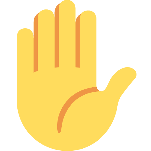 Raised Hand Emoji from Twemoji Set