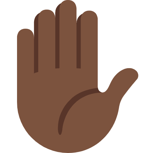 Raised Hand Dark Skin Tone Element from Twemoji Emoji Set