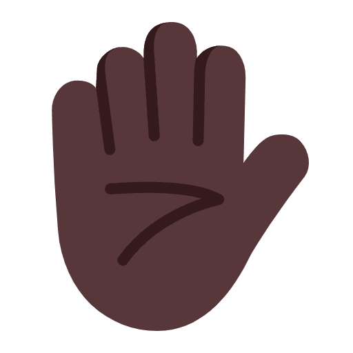 Raised Hand Flat Dark Emoji from Fluent Emoji Flat Set