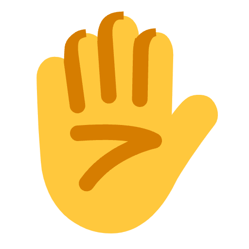 Raised Hand Flat Default Emoji from Fluent Emoji Flat Set