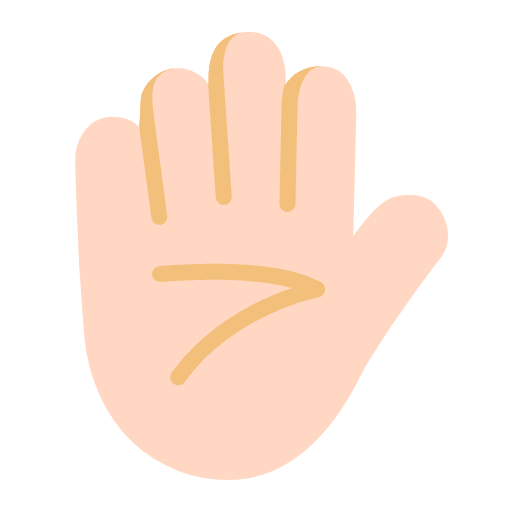 Raised Hand Flat Light Element from Fluent Emoji Flat Set