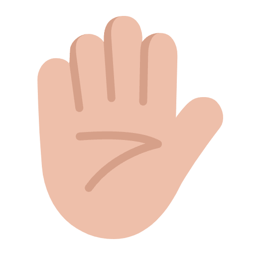 Raised Hand Flat Medium Light Emoji from Fluent Emoji Flat Set