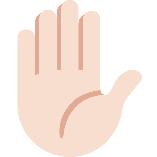 Raised Hand Light Skin Tone Element from Twemoji Emoji Set