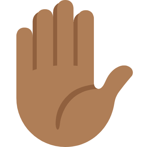 Raised Hand Medium Dark Skin Tone Emoji from Twemoji Emoji Set