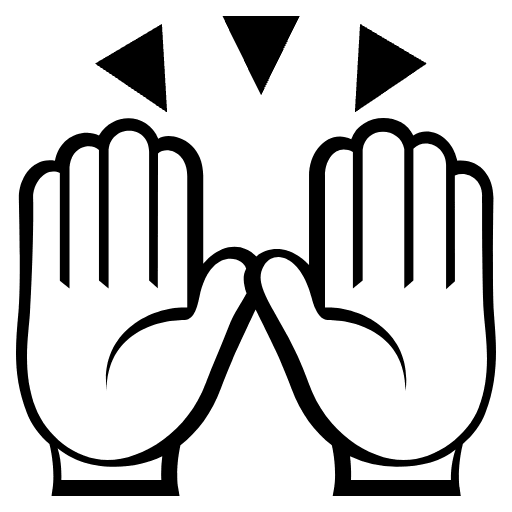 Raising Hands Emoji from EmojiTwo Black Set