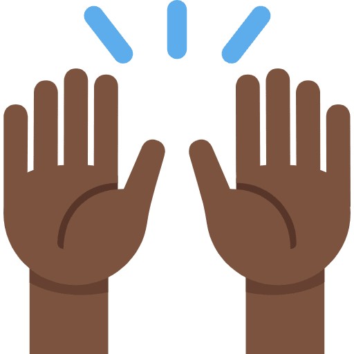 Raising Hands Dark Skin Tone Emoji from Twemoji Set