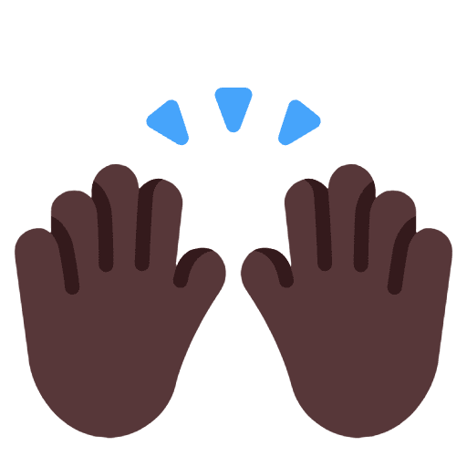 Raising Hands Flat Dark Element from Fluent Emoji Flat Set