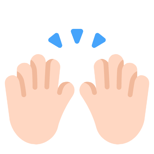 Raising Hands Flat Light Emoji from Fluent Emoji Flat Set