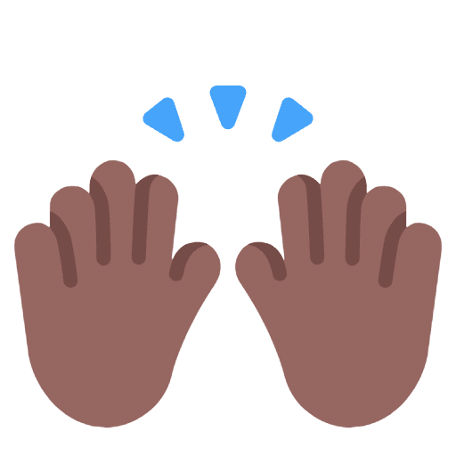 Raising Hands Flat Medium Dark Element from Fluent Emoji Flat Set