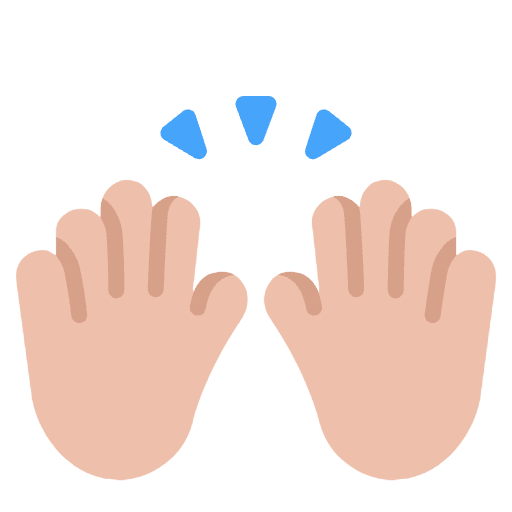 Raising Hands Flat Medium Light Emoji from Fluent Emoji Flat Set