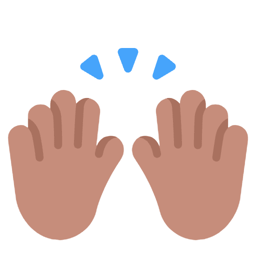 Raising Hands Flat Medium Emoji from Fluent Emoji Flat Set
