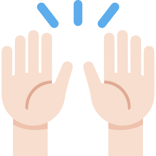 Raising Hands Light Skin Tone Emoji from Twemoji Set
