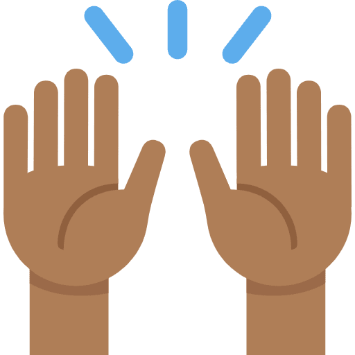 Raising Hands Medium Dark Skin Tone Emoji from Twemoji Set