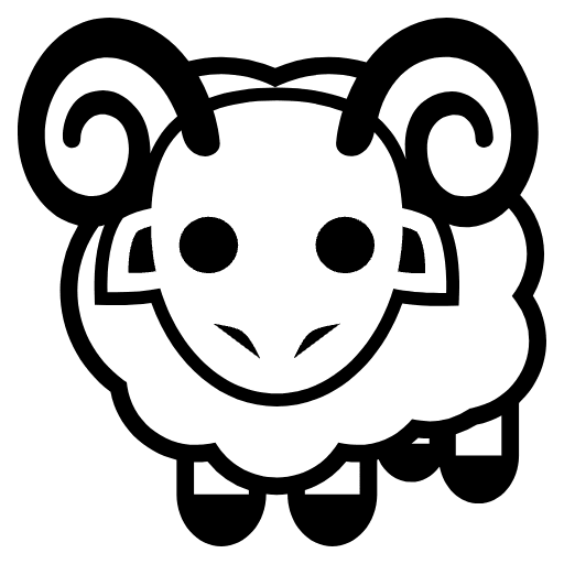 Ram Emoji from EmojiTwo Black Set