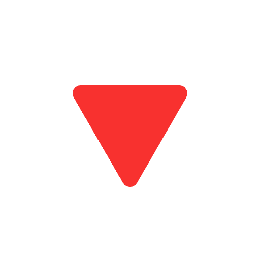 Red Triangle Pointed Down Flat Emoji from Fluent Emoji Flat Set