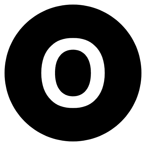 Regional Indicator O Element from EmojiTwo Black Set